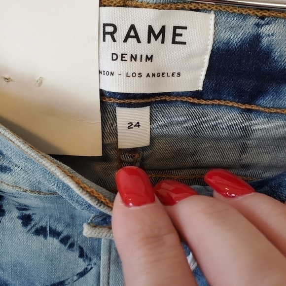 𝅺FRAME Le High Skinny Tie Dye Denim Jeans sz. 24 - Picture 11 of 11